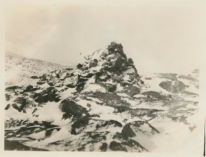 Image of Nares' cairn on summit of Cape